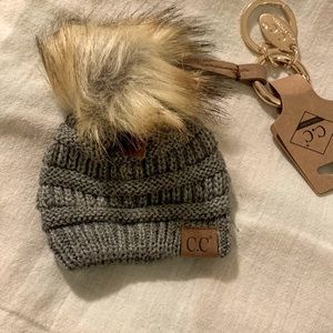 🌟 NWT CC Beanie Mini Pom Keychain/Purse Accessory